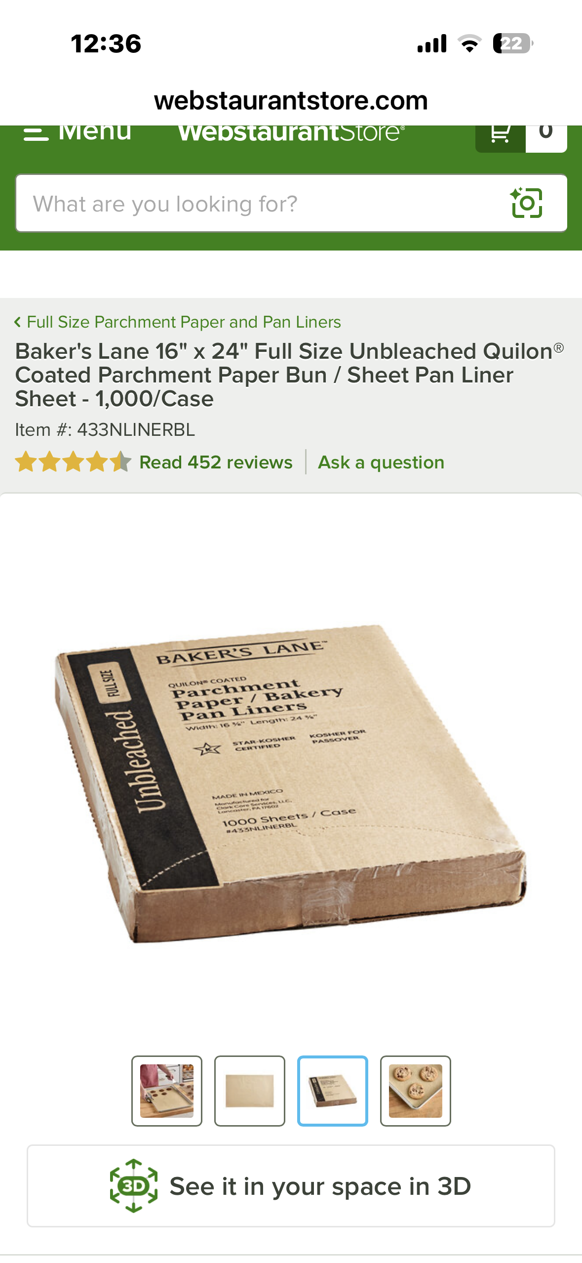 Baker's Lane 16" x 24" Full Size Unbleached Quilon® Coated Parchment Paper Bun / Sheet Pan Liner Sheet - 1,000/Case