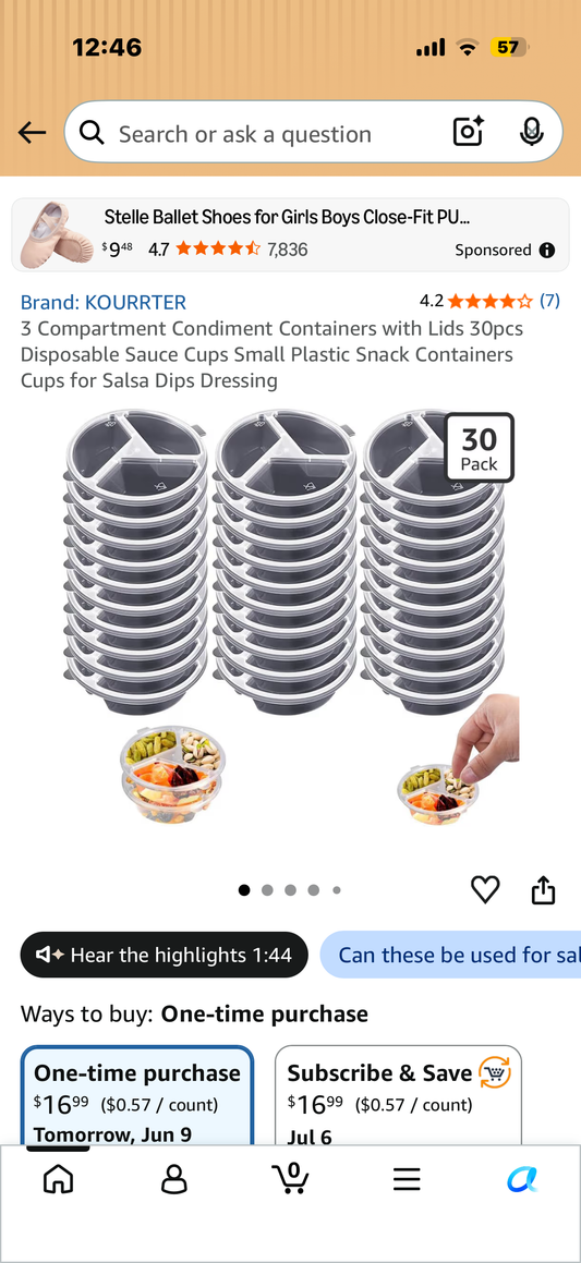 3 Compartment Condiment Containers with Lids 30pcs Disposable Sauce Cups Small Plastic Snack Containers Cups for Salsa Dips Dressing