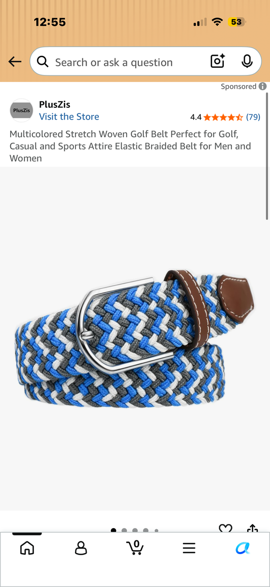 Multicolored Stretch Woven Golf Belt Perfect for Golf, Casual and Sports Attire Elastic Braided Belt for Men and Women