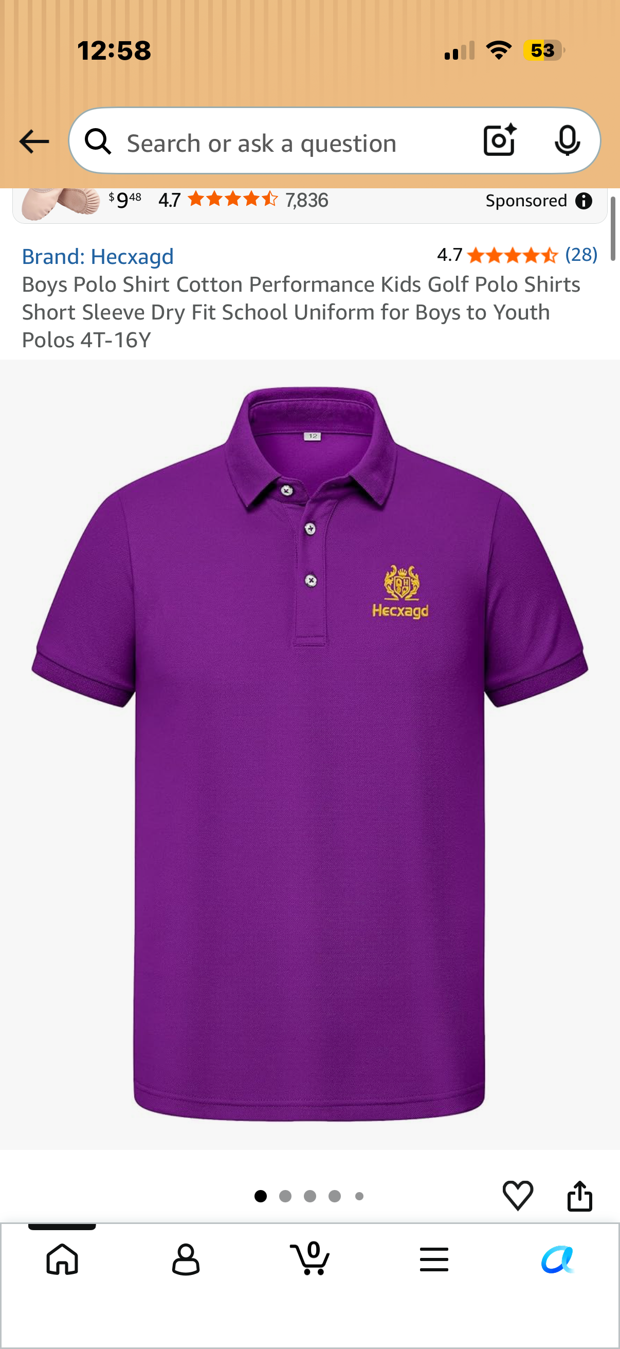 Boys Polo Shirt Cotton Performance Kids Golf Polo Shirts Short Sleeve Dry Fit School Uniform for Boys to Youth Polos (Size 10-12 years)
