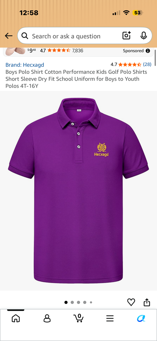 Boys Polo Shirt Cotton Performance Kids Golf Polo Shirts Short Sleeve Dry Fit School Uniform for Boys to Youth Polos (Size 10-12 years)