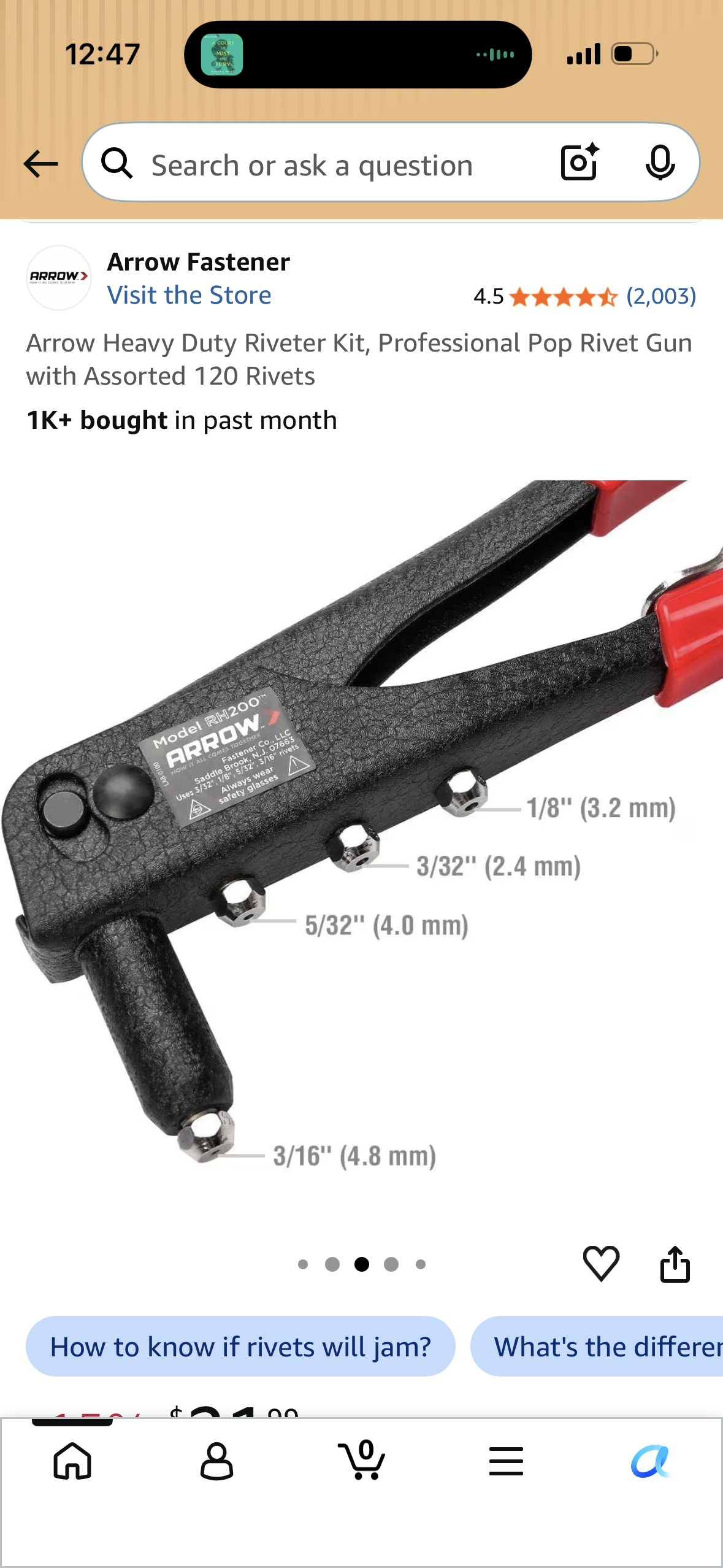 Arrow Heavy Duty Riveter Kit, Professional Pop Rivet Gun with Assorted 120 Rivets