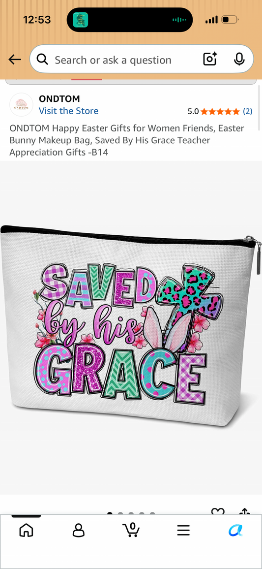 Easter Bunny Makeup Bag, Saved By His Grace Teacher Appreciation Gifts