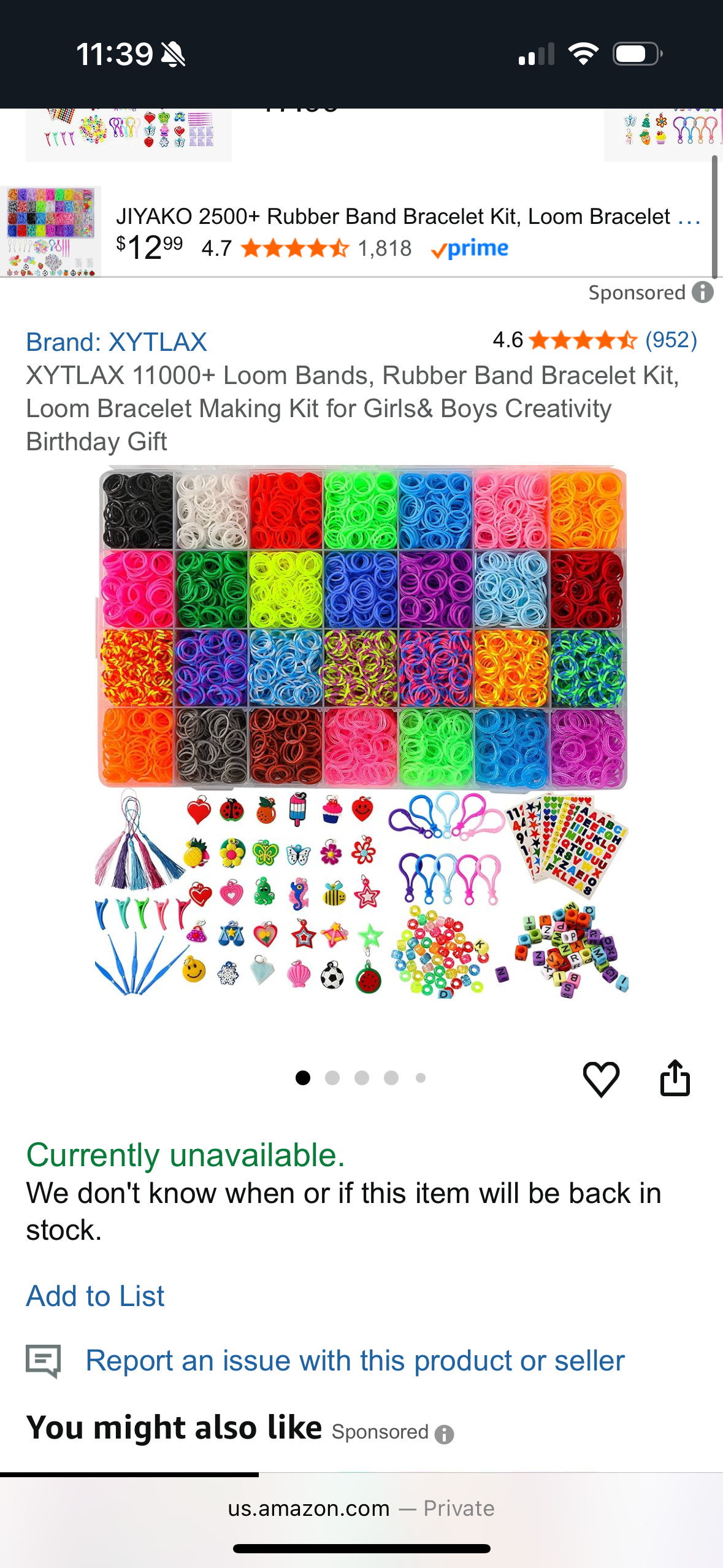 XYTLAX 11000+ Loom Bands, Rubber Band Bracelet Kit, Loom Bracelet Making Kit for Girls& Boys Creativity Birthday Gift