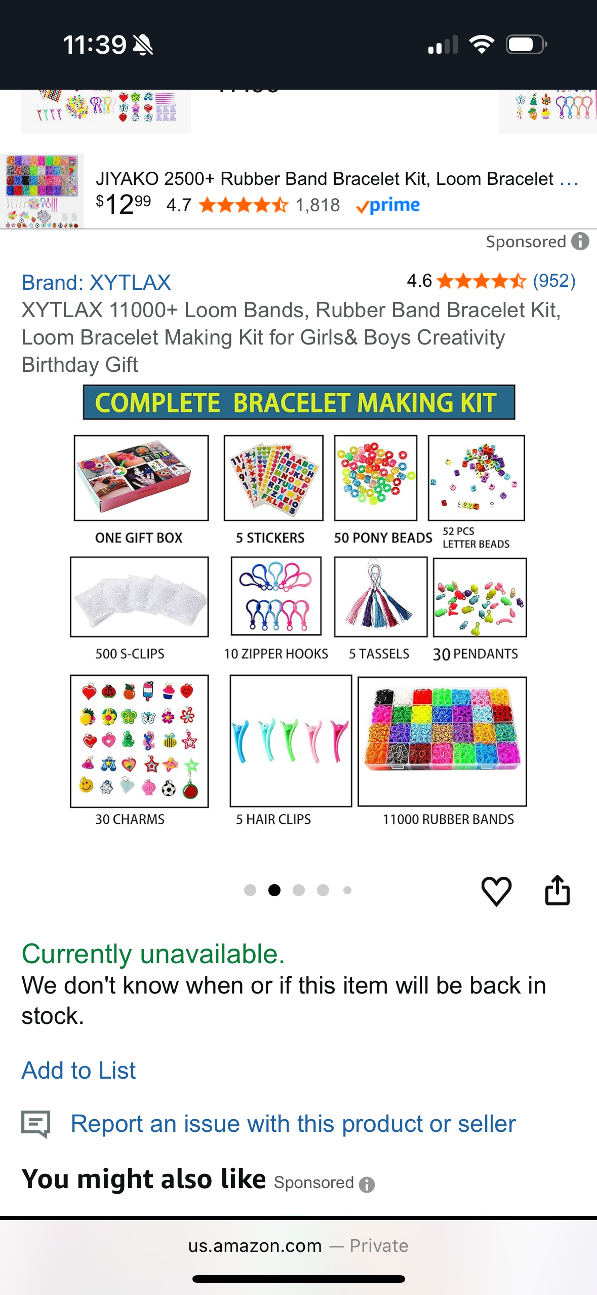 XYTLAX 11000+ Loom Bands, Rubber Band Bracelet Kit, Loom Bracelet Making Kit for Girls& Boys Creativity Birthday Gift