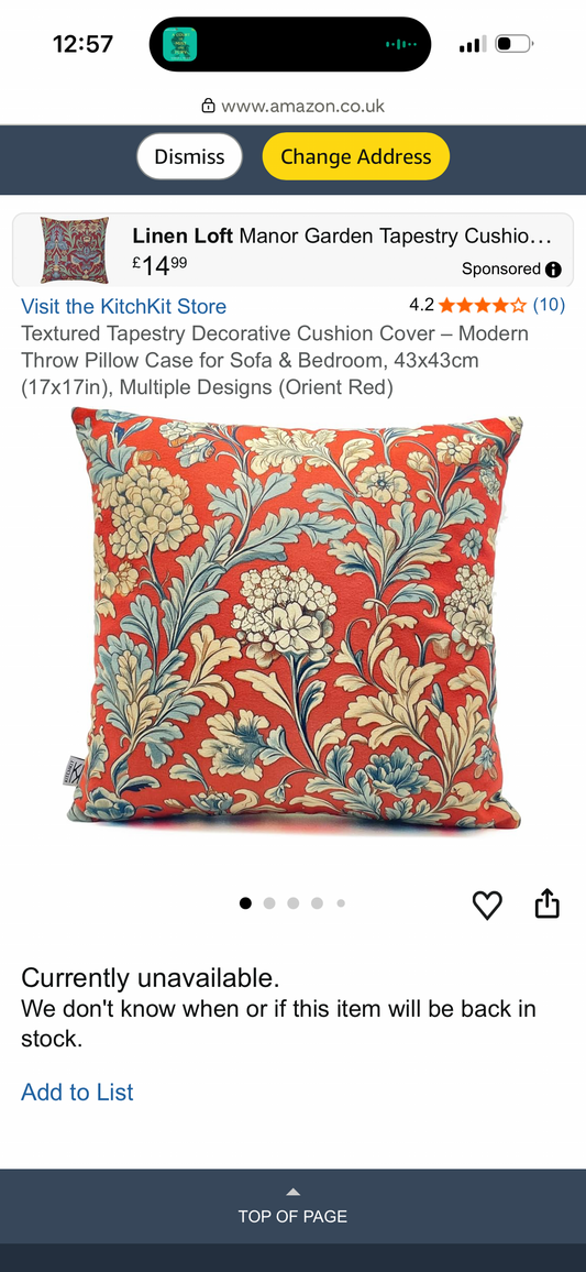 Textured Tapestry Decorative Cushion Cover – Modern Throw Pillow Case for Sofa & Bedroom, 43x43cm (17x17in), Multiple Designs (Orient Red)