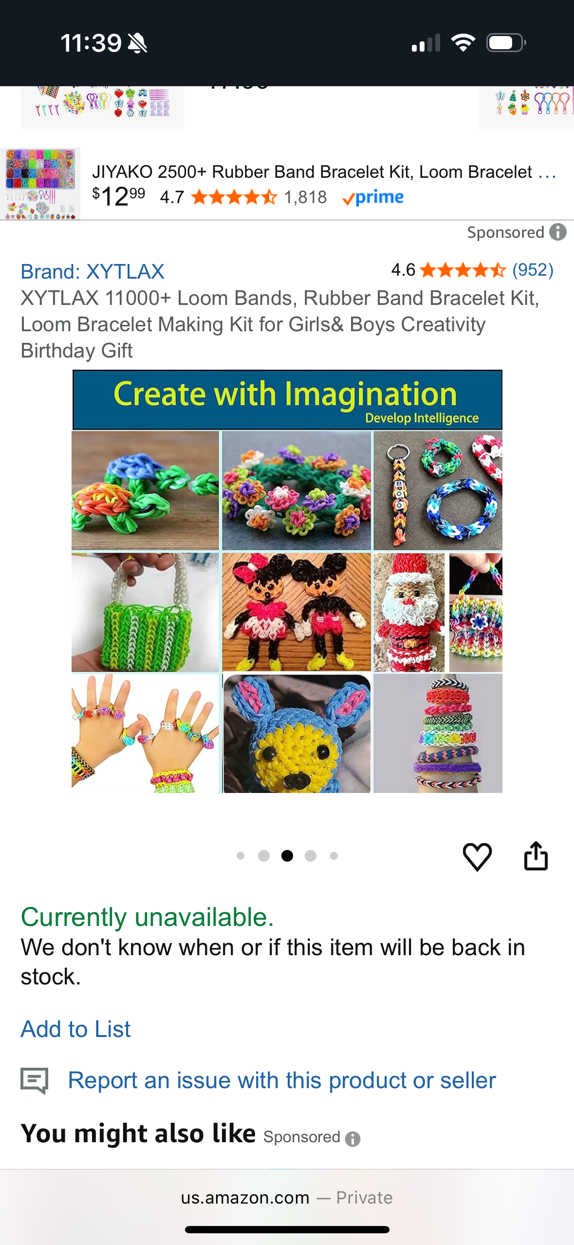 XYTLAX 11000+ Loom Bands, Rubber Band Bracelet Kit, Loom Bracelet Making Kit for Girls& Boys Creativity Birthday Gift