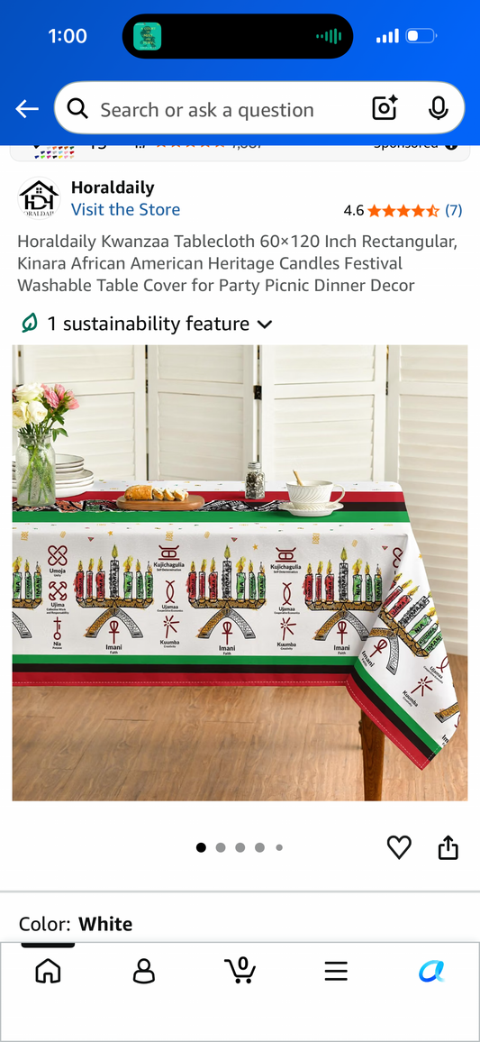 Horaldaily Kwanzaa Tablecloth 60×120 Inch Rectangular, Kinara African American Heritage Candles Festival Washable Table Cover for Party Picnic Dinner Decor