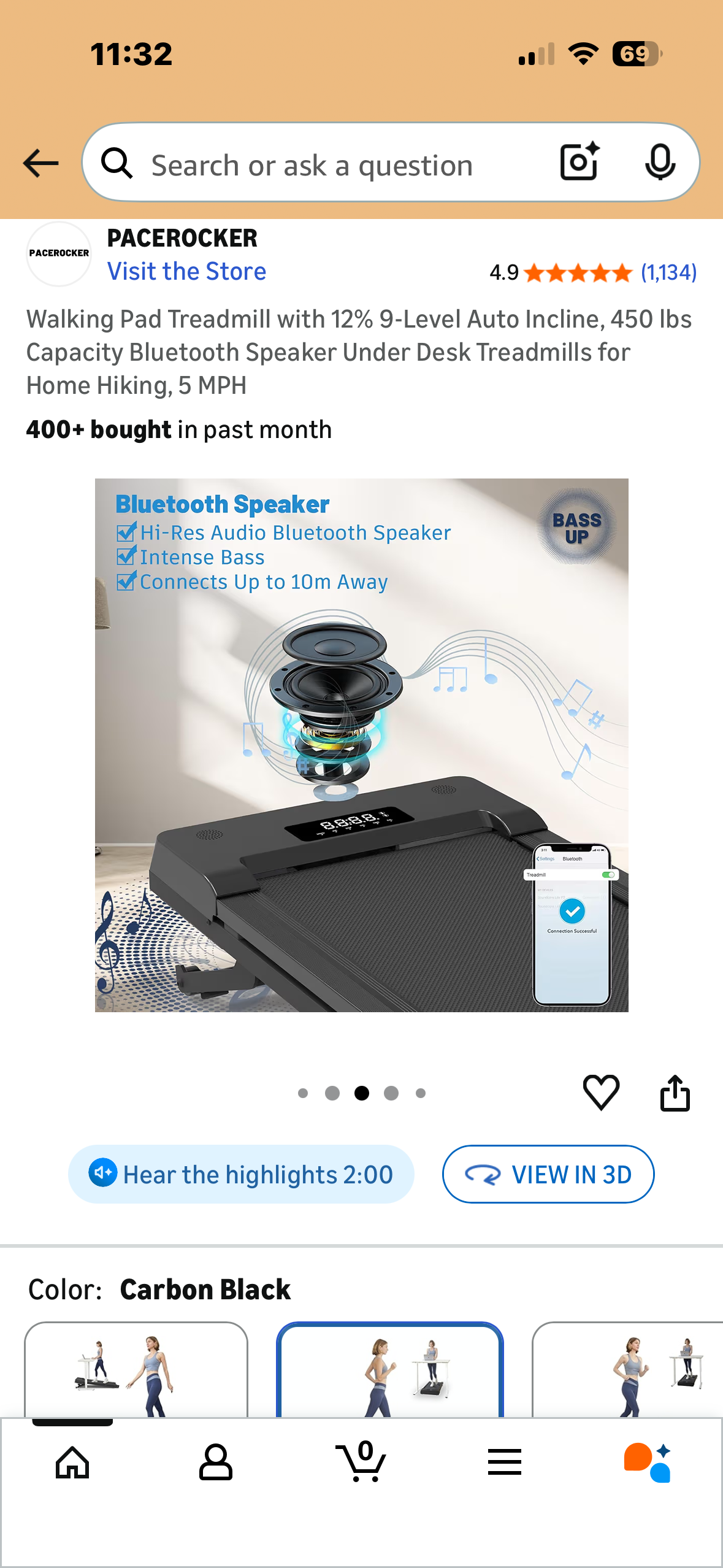 Walking Pad Treadmill with 12% 9-Level Auto Incline, 450 Ibs
Capacity, Bluetooth Speaker, Under Desk Treadmill for Home or Office (W604)