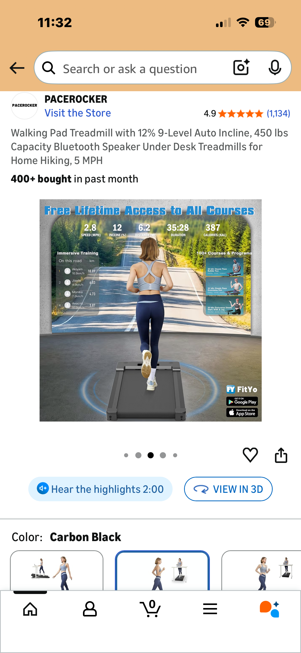 Walking Pad Treadmill with 12% 9-Level Auto Incline, 450 Ibs
Capacity, Bluetooth Speaker, Under Desk Treadmill for Home or Office (W604)