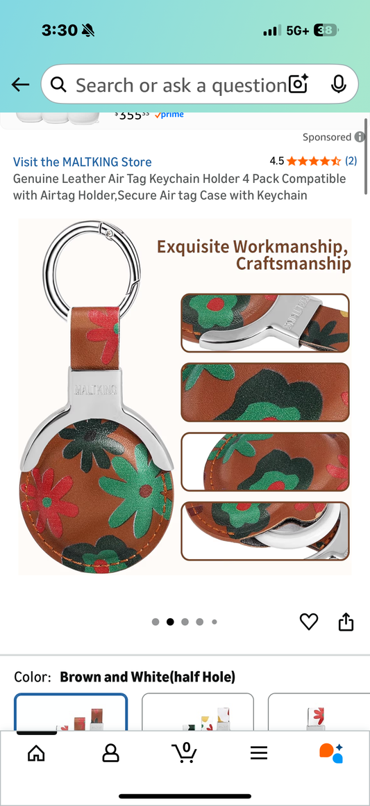 Genuine Leather Air Tag Keychain Holder 4 Pack Compatible with Airtag Holder,Secure Air tag Case with Keychain