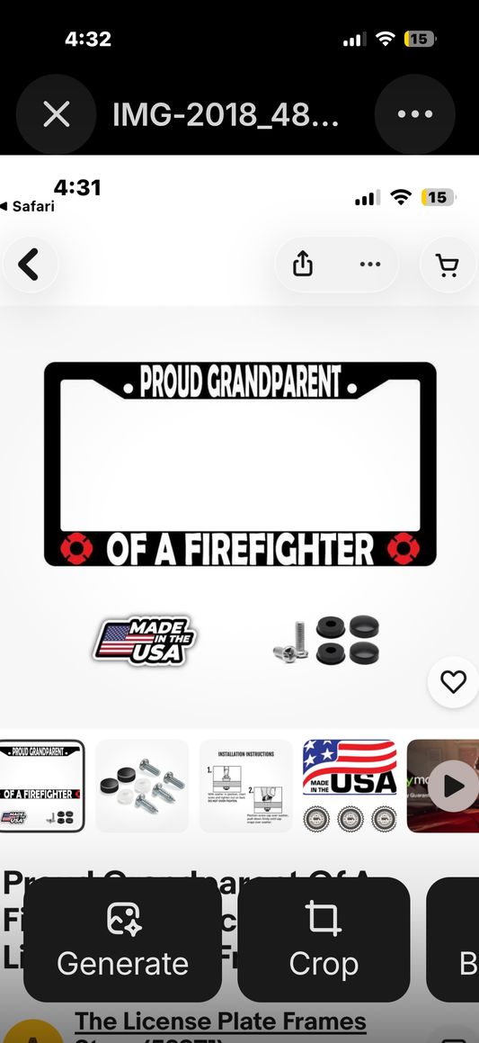Proud Firefighter Grandpa Rattle-Proof License Plate Frame Firefighter Pride License Plate Frame Stainless Steel Fire Rescue Support License Plate Frame for Firefighters