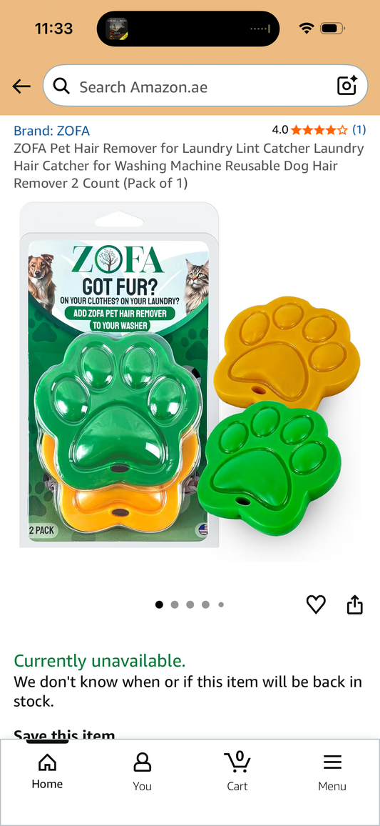 ZOFA Pet Hair Remover for Laundry Lint Catcher Laundry Hair Catcher for Washing Machine Reusable Dog Hair Remover 2 Count