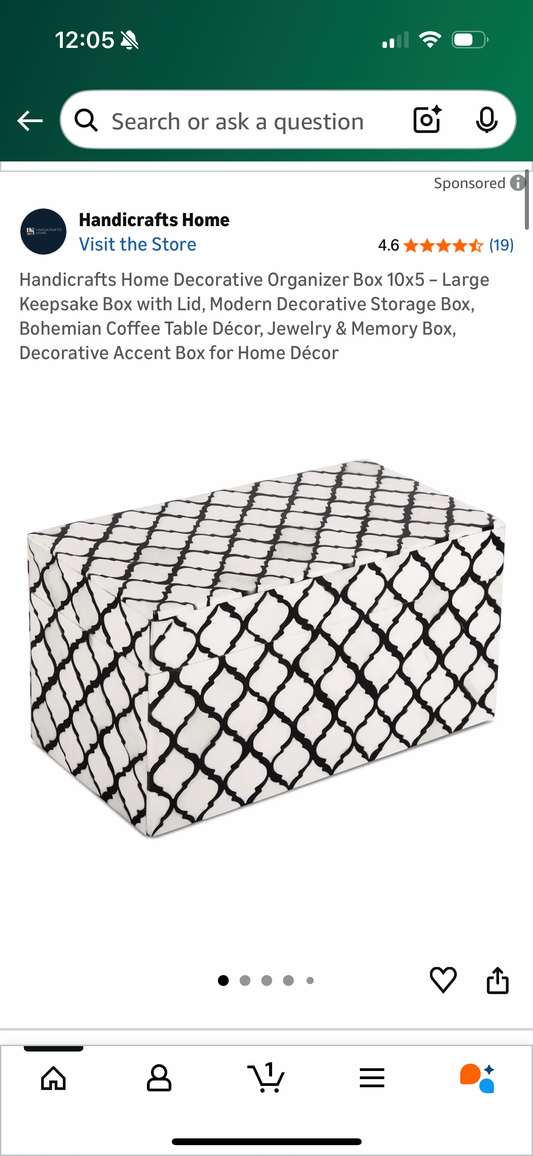 Handicrafts Home Decorative Organizer Box 10x5 – Large Keepsake Box with Lid, Modern Decorative Storage Box, Bohemian Coffee Table Décor, Jewelry & Memory Box, Decorative Accent Box for Home Décor