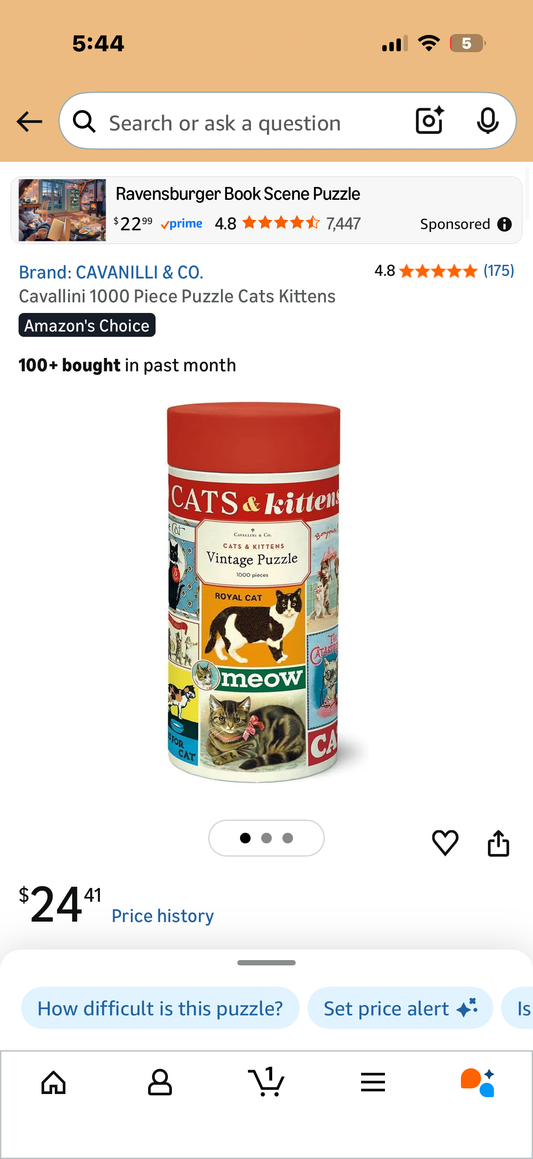 Cavallini 1000 Piece Puzzle Cats Kittens