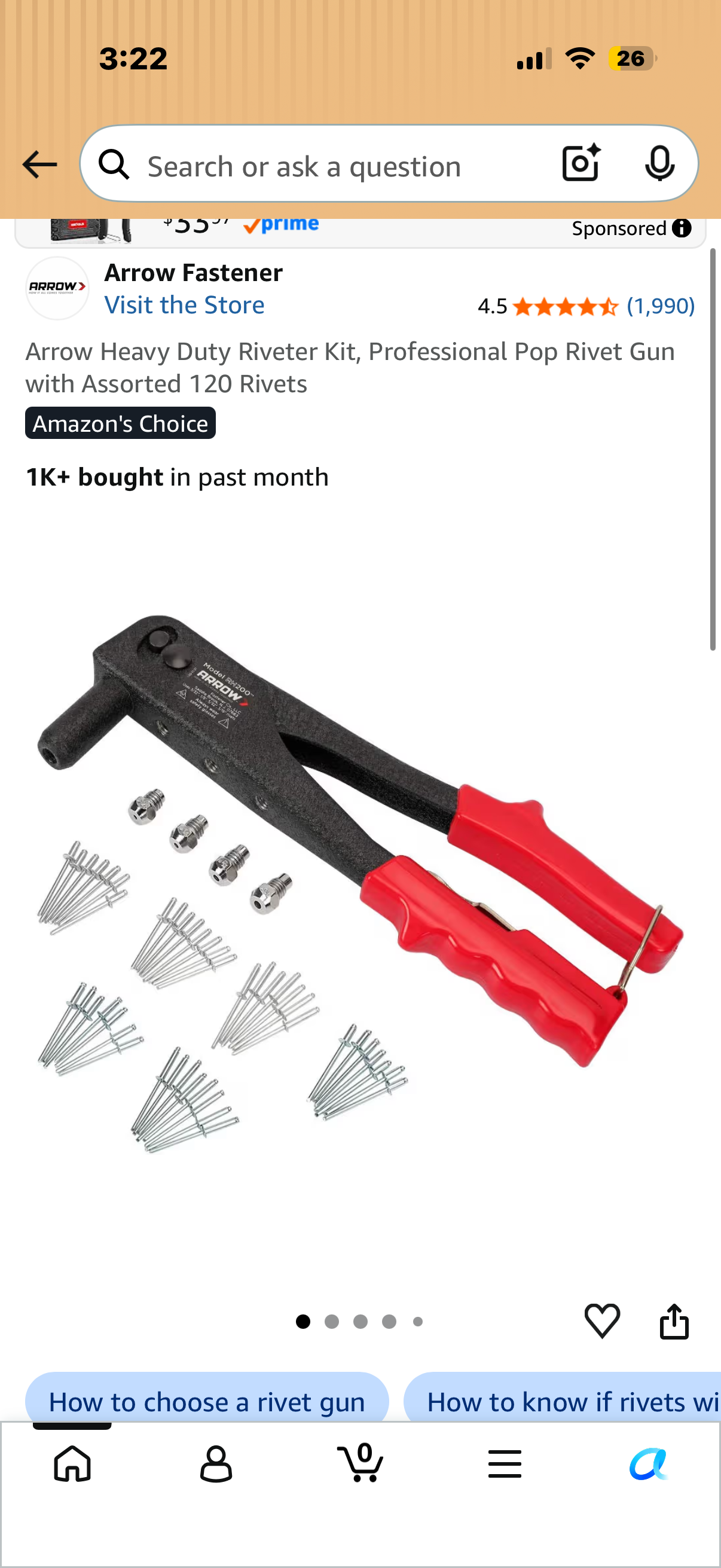 Arrow Heavy Duty Riveter Kit, Professional Pop Rivet Gun with Assorted 120 Rivets