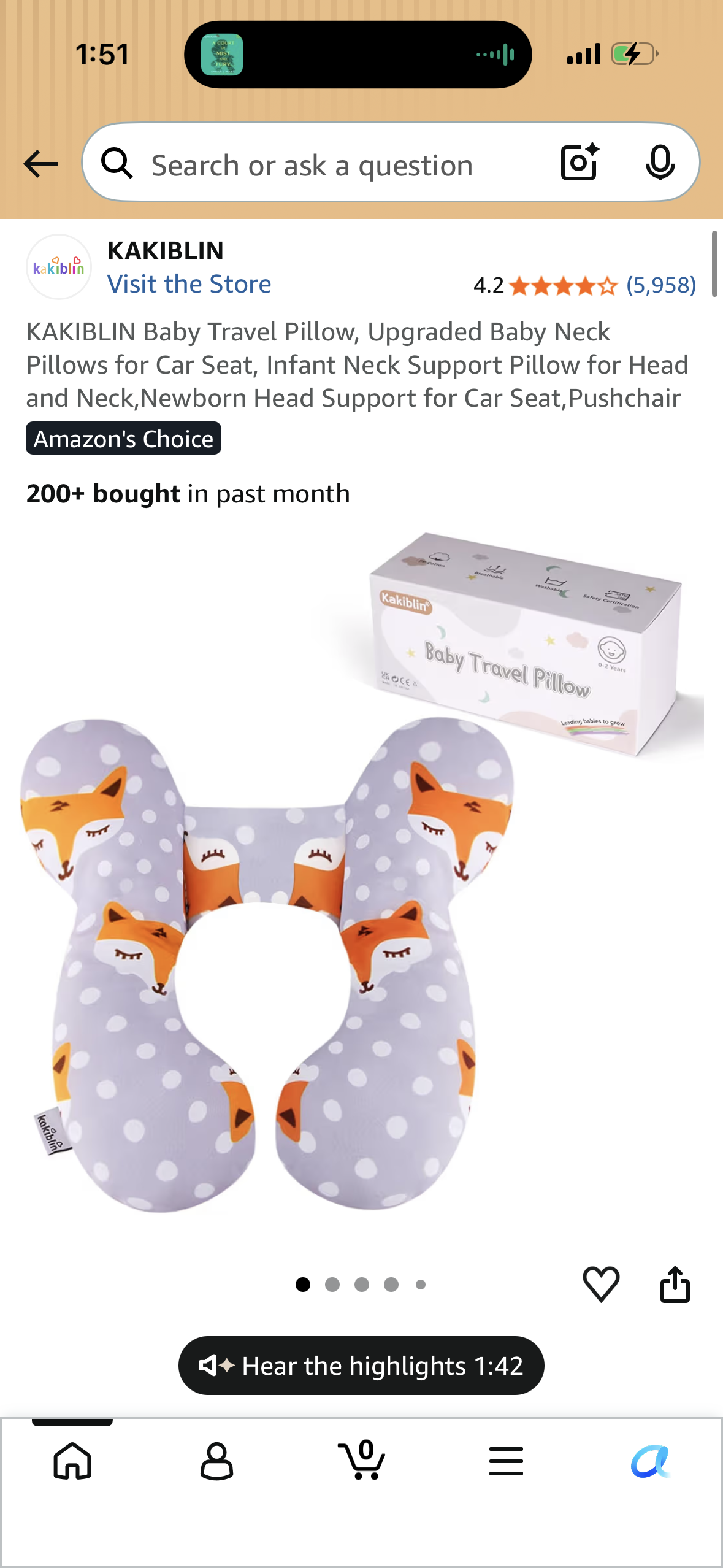 KAKIBLIN Baby Travel Pillow, Upgraded Baby Neck Pillows for Car Seat, Infant Neck Support Pillow for Head and Neck, Newborn Head Support for Car Seat, Pushchair