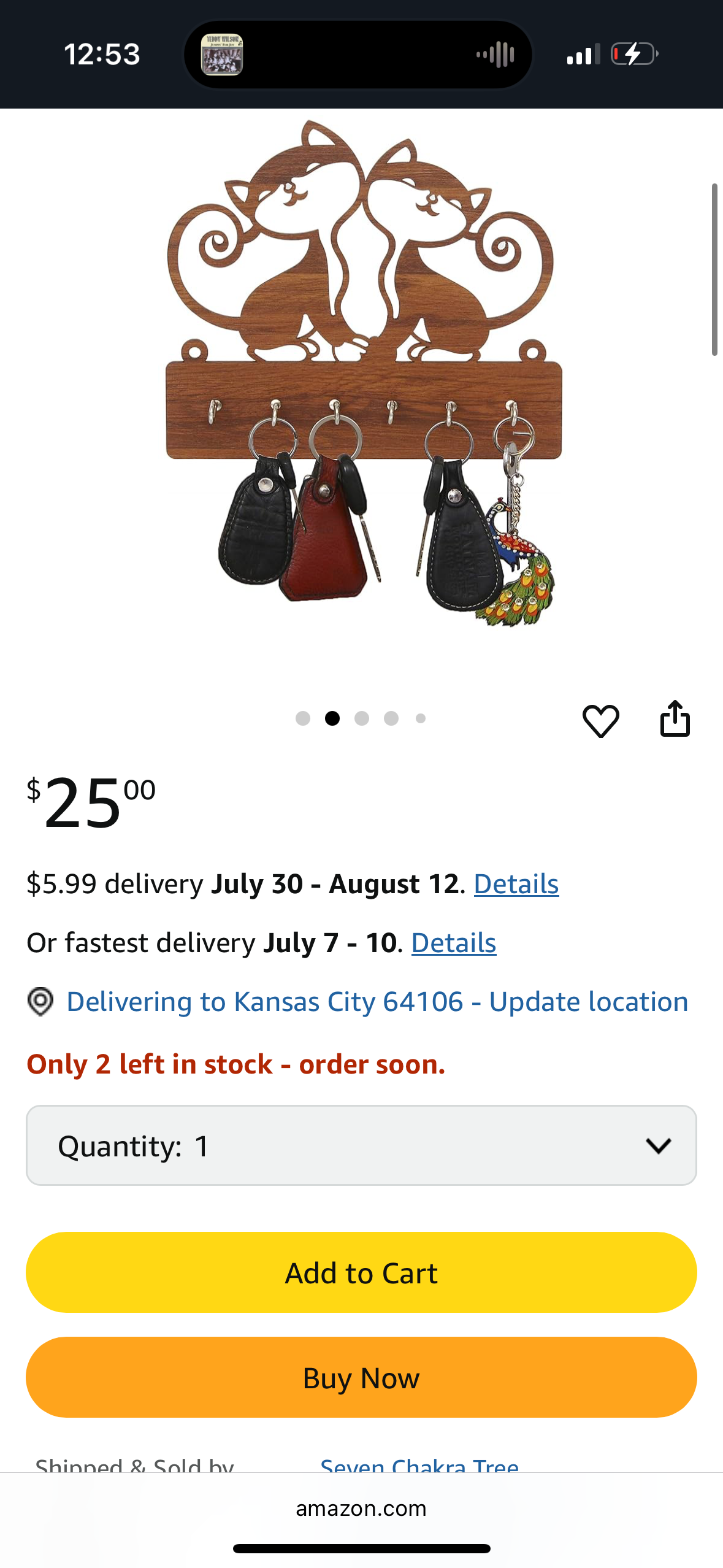 Wooden Key Holders for Home Wall Stylish | Wooden Wall Mounted Cat Design Decorative Key Chain Hanger with 6 Hooks for Home & Office | Multipurpose | Brown Finish