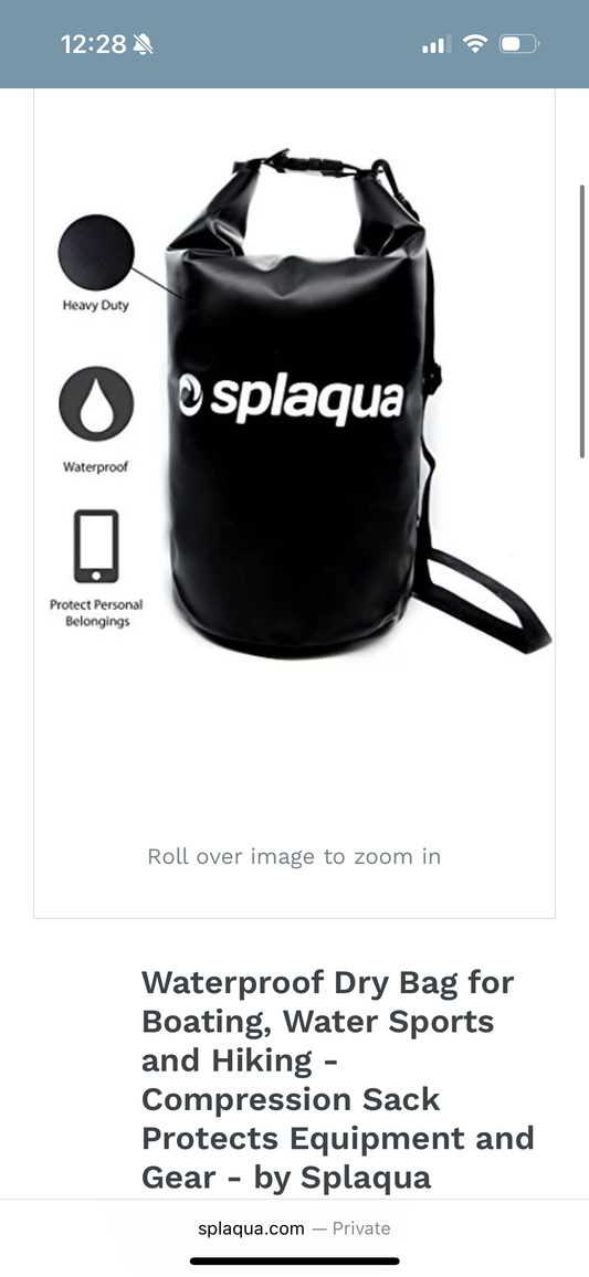 Waterproof Dry Bag for Boating, Water Sports and Hiking - Compression Sack Protects Equipment and Gear – Black -20L