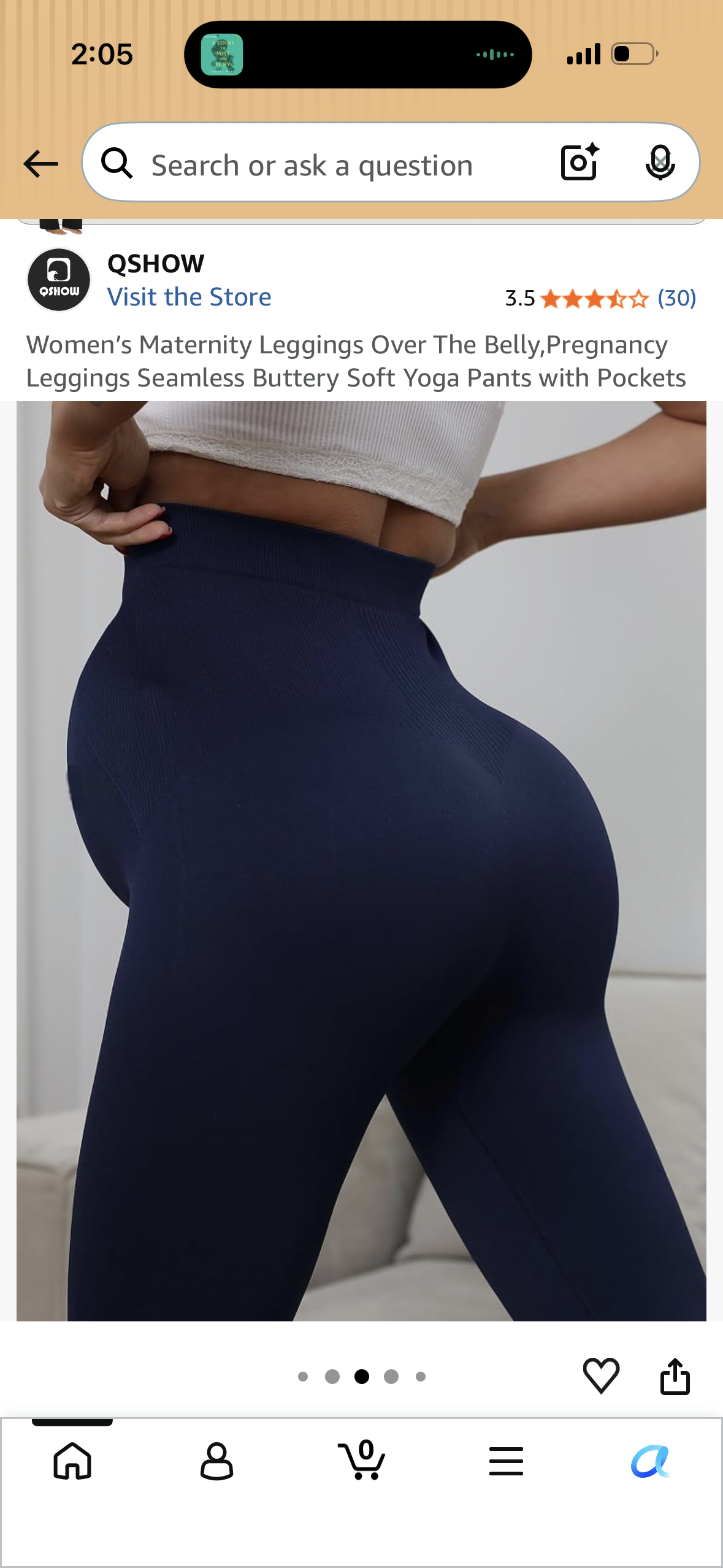 Women’s Maternity Leggings Over The Belly,Pregnancy Leggings Seamless Buttery Soft Yoga Pants with Pockets (Size Small)