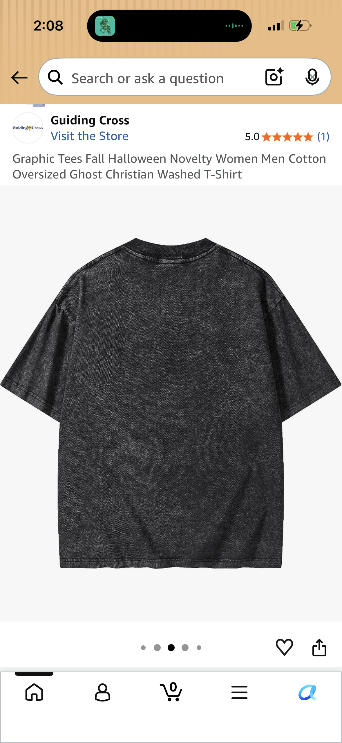 Fear Not - Graphic Tees Fall Halloween Novelty Women Men Cotton Oversized Ghost Christian Washed T-Shirt (Size X-Large)