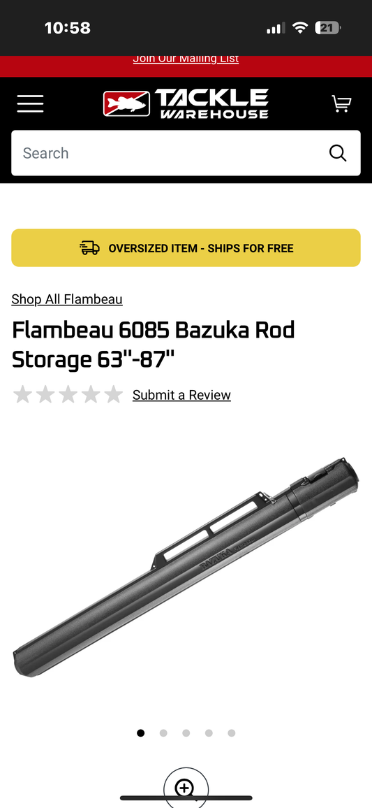 Flambeau 6085 Bazuka Fishing Rod Storage 63"-87"(W525)