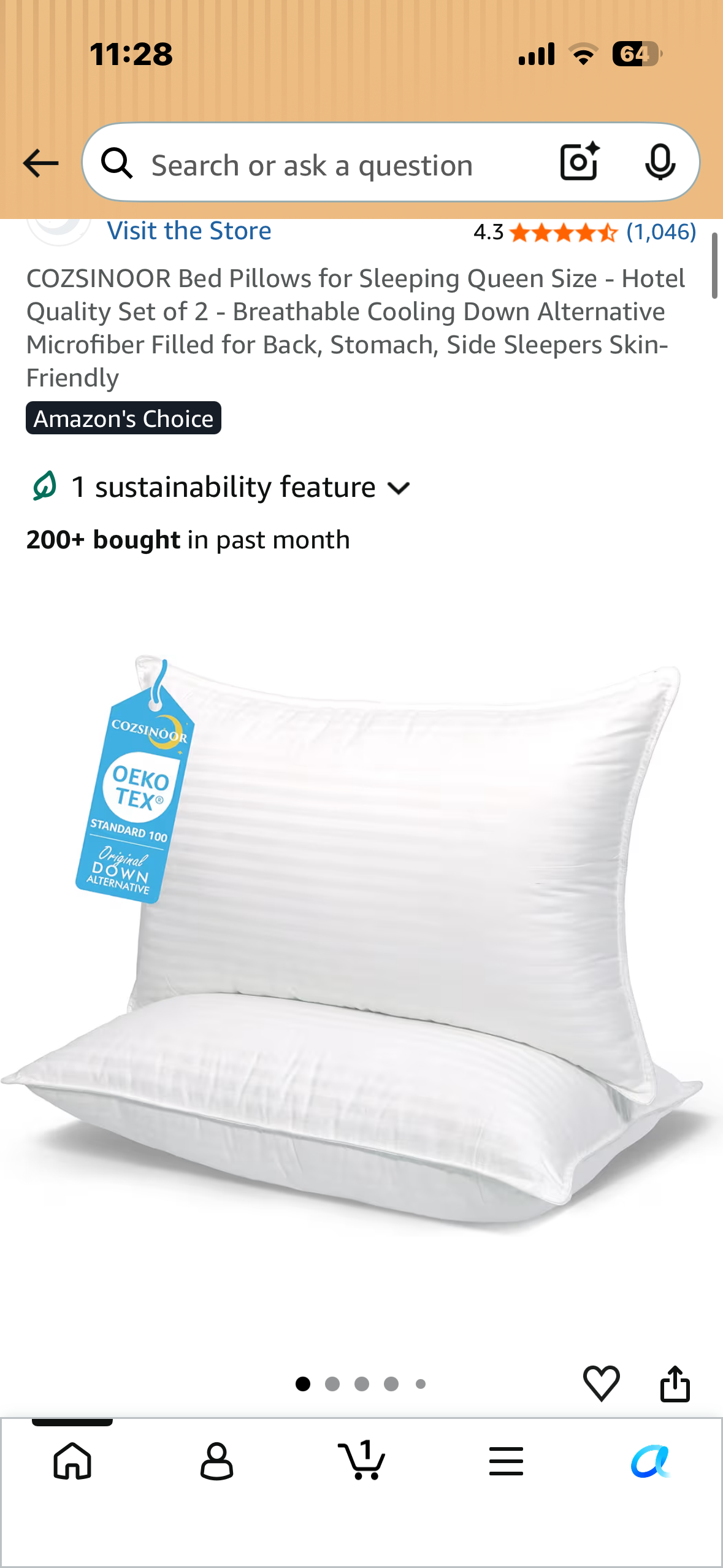 COZSINOOR Queen Size Bed Pillows for Sleeping - Premium Down Alternative Pillows, Set of 2 for Side, Back, Stomach Sleepers - Hotel Quality