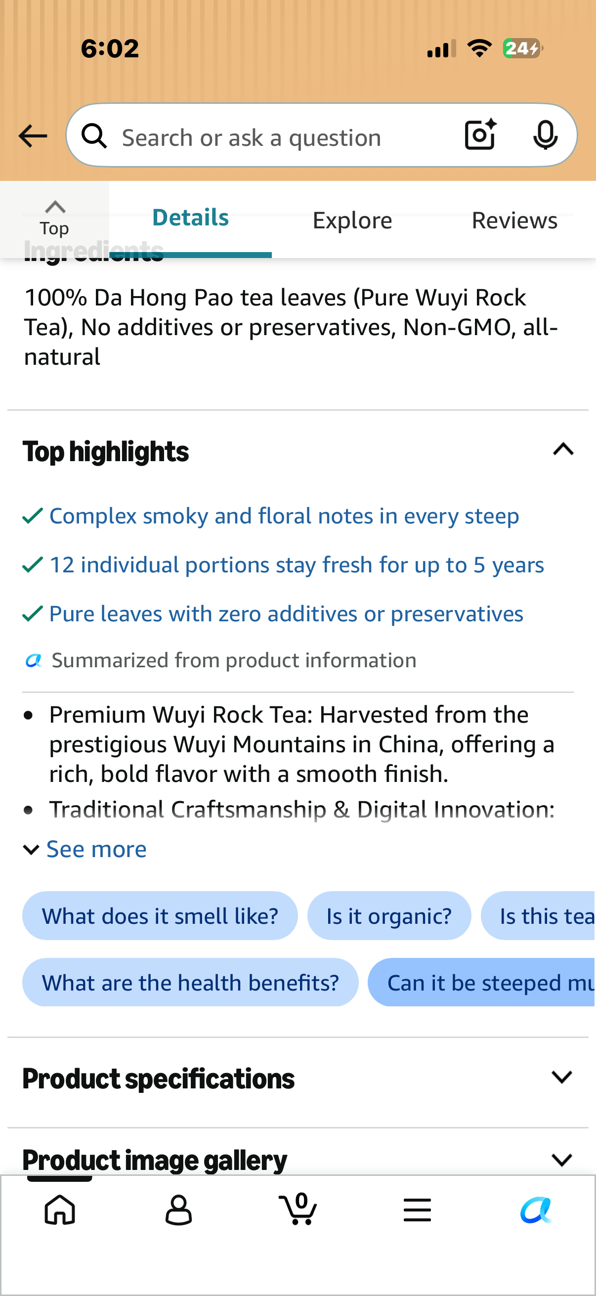 Premium Da Hong Pao Wuyi Rock Tea [S] - Traditional Crafted Loose Leaf Chinese Oolong Tea - Floral and Fruity Aroma - 2g/8g x 12 Infusions - Luxury Tea Gift Set