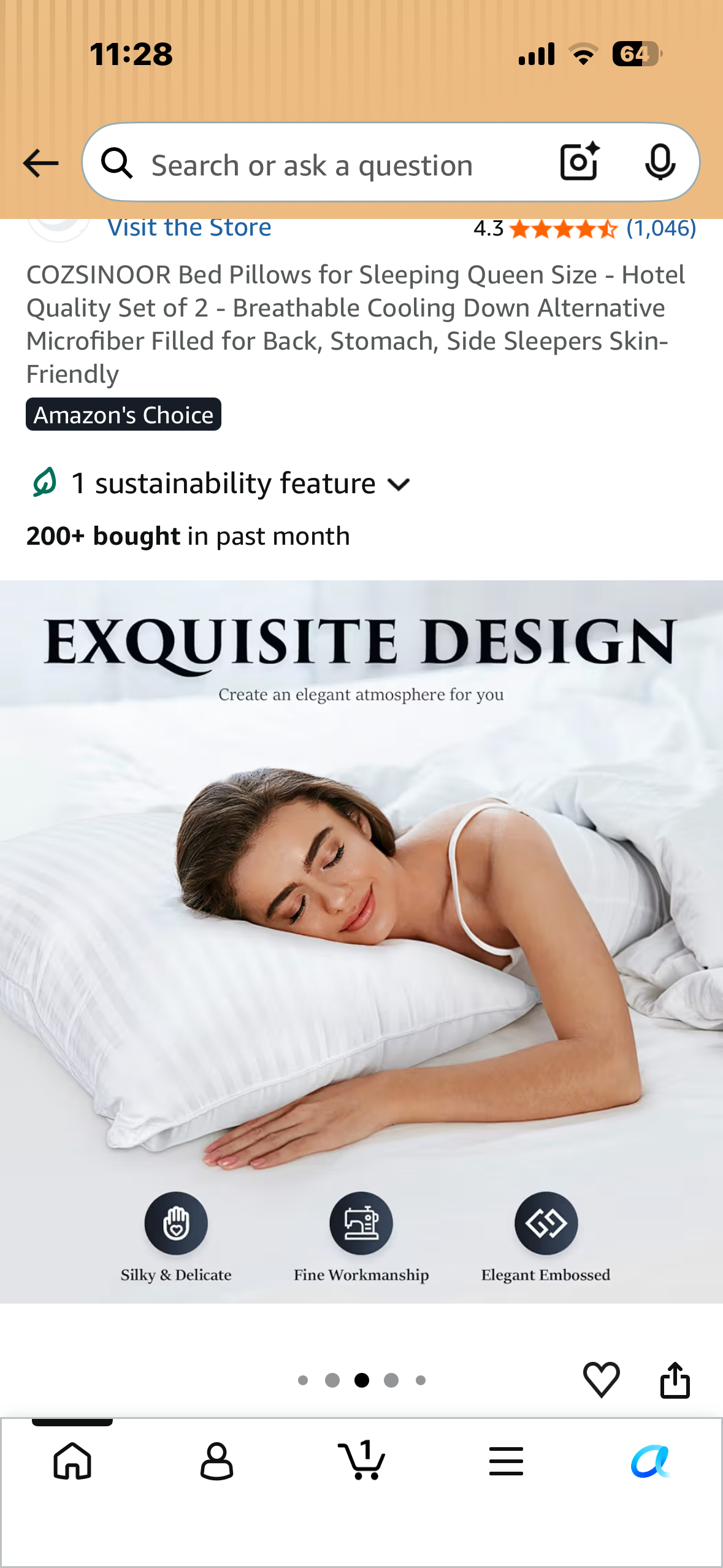 COZSINOOR Queen Size Bed Pillows for Sleeping - Premium Down Alternative Pillows, Set of 2 for Side, Back, Stomach Sleepers - Hotel Quality