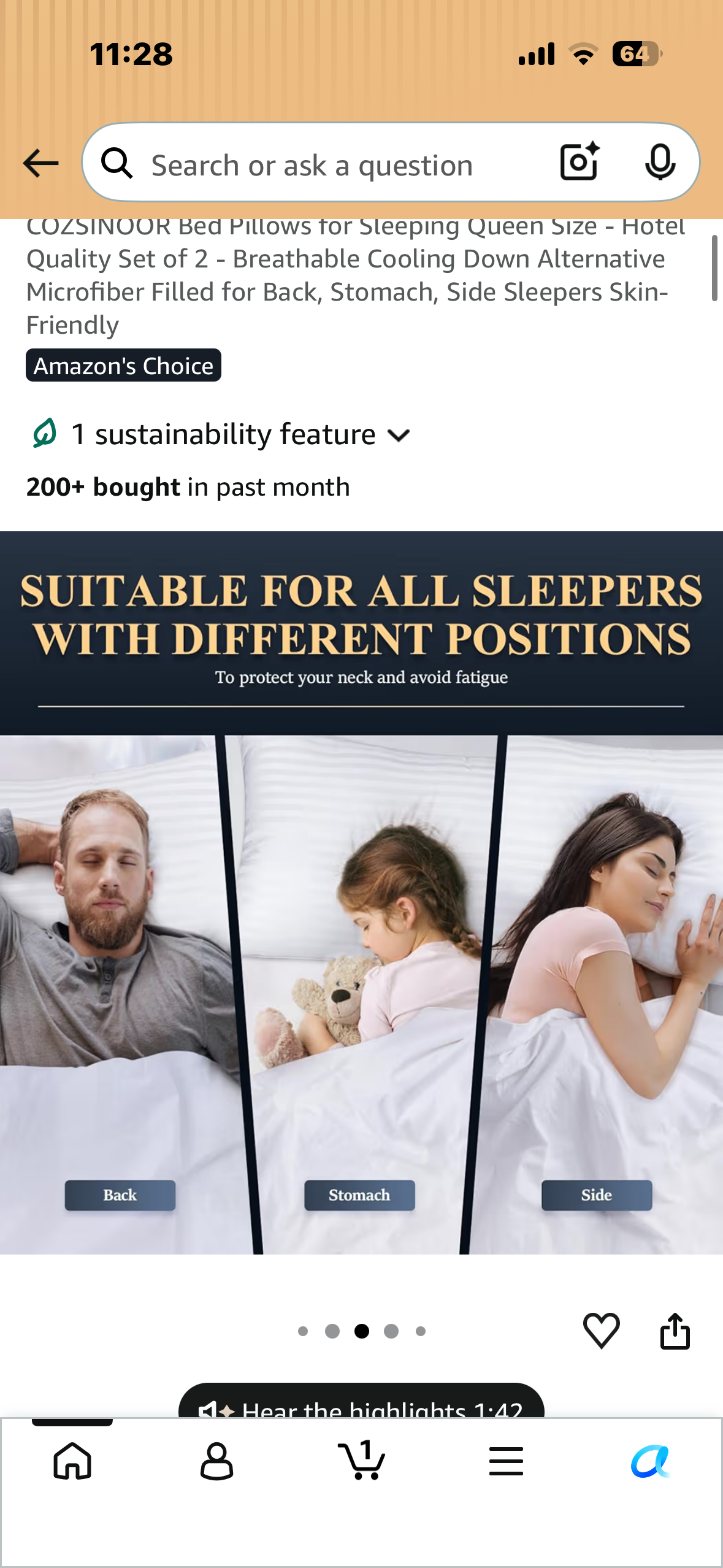 COZSINOOR Queen Size Bed Pillows for Sleeping - Premium Down Alternative Pillows, Set of 2 for Side, Back, Stomach Sleepers - Hotel Quality
