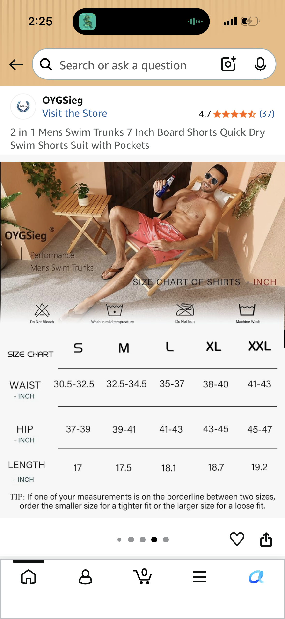 2 in 1 Mens Swim Trunks 7 Inch Board Shorts Quick Dry Swim Shorts Suit with Pockets (Size XX-Large)