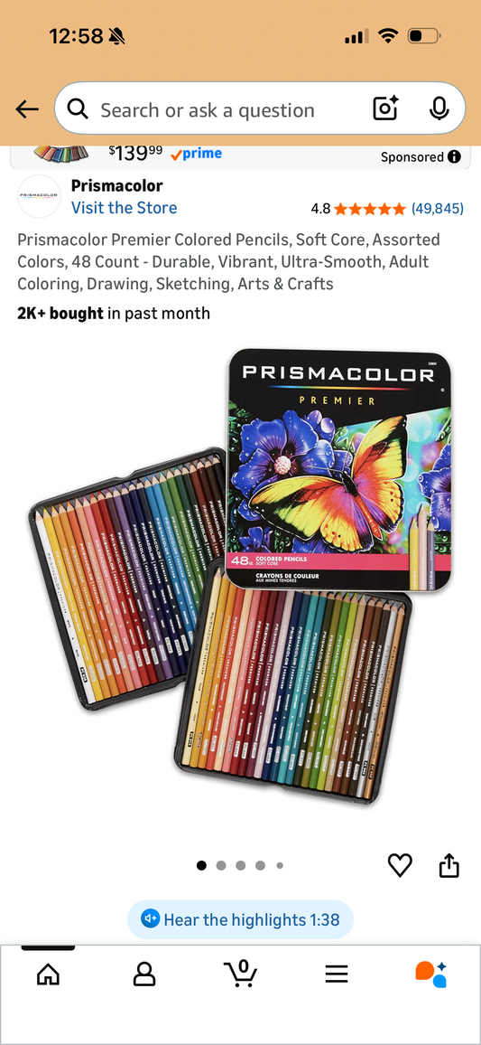 Prismacolor Premier Colored Pencils, Soft Core, Assorted Colors, 48 Count - Durable, Vibrant, Ultra-Smooth, Adult Coloring, Drawing, Sketching, Arts & Crafts