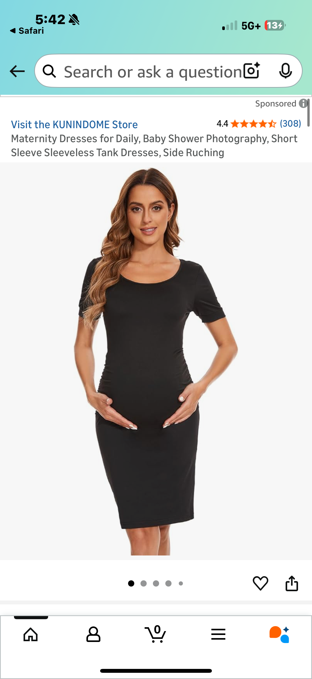 Maternity Dresses for Daily, Baby Shower Photography, Short Sleeve Sleeveless Tank Dresses, Side Ruching (Size Small and Large )