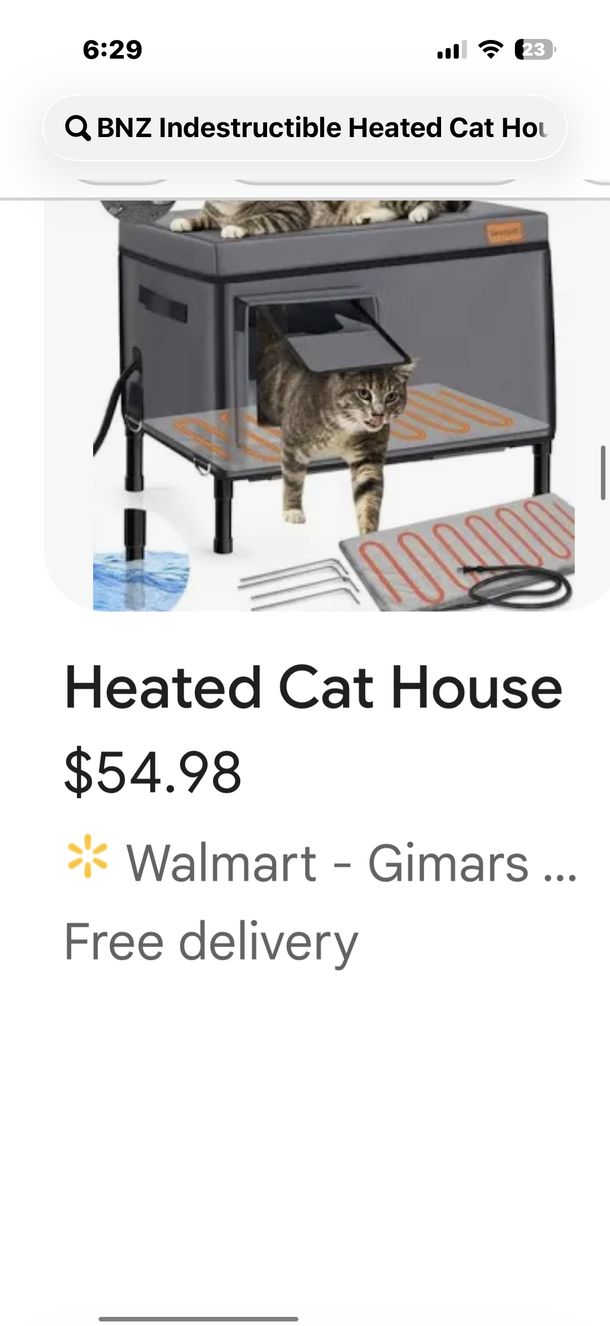 BNZ Indestructible Heated Cat House for Outside Winter, Weatherproof, Safe Escape Door, Insulated Outdoor Cat Shelter with Heater for Feral Barn Cat Kitty(21''x15''x13'')