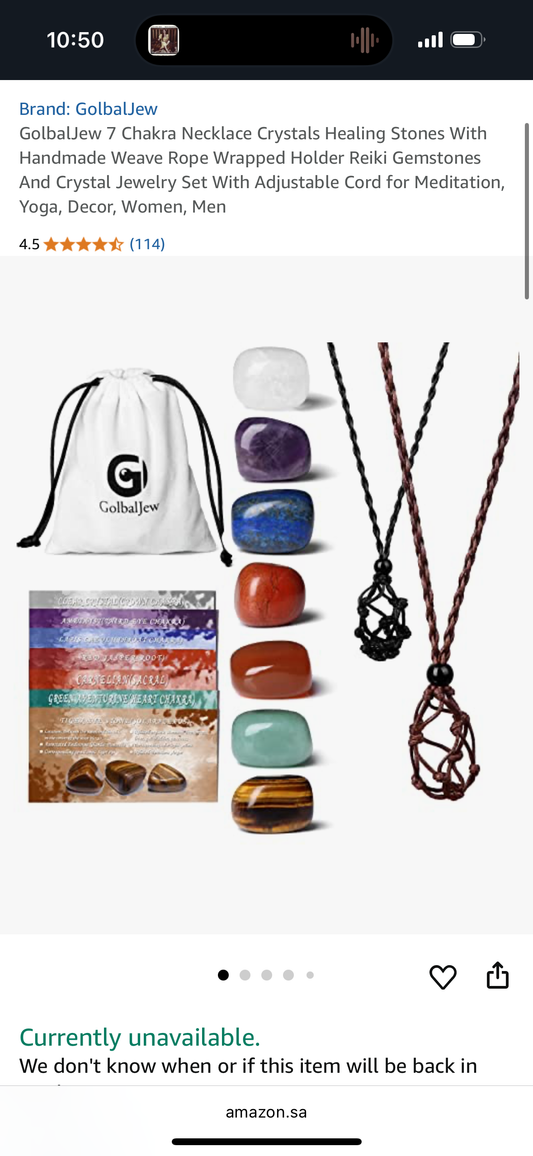 GolbalJew 7 Chakra Necklace Crystals Healing Stones With Handmade Weave Rope Wrapped Holder Reiki Gemstones And Crystal Jewelry Set With Adjustable Cord for Meditation, Yoga, Decor, Women, Men