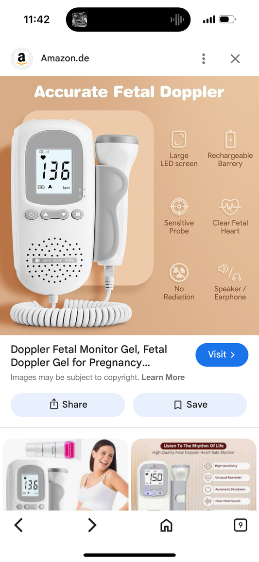 Doppler Fetal Monitor, Battery Operated, Batteries Included