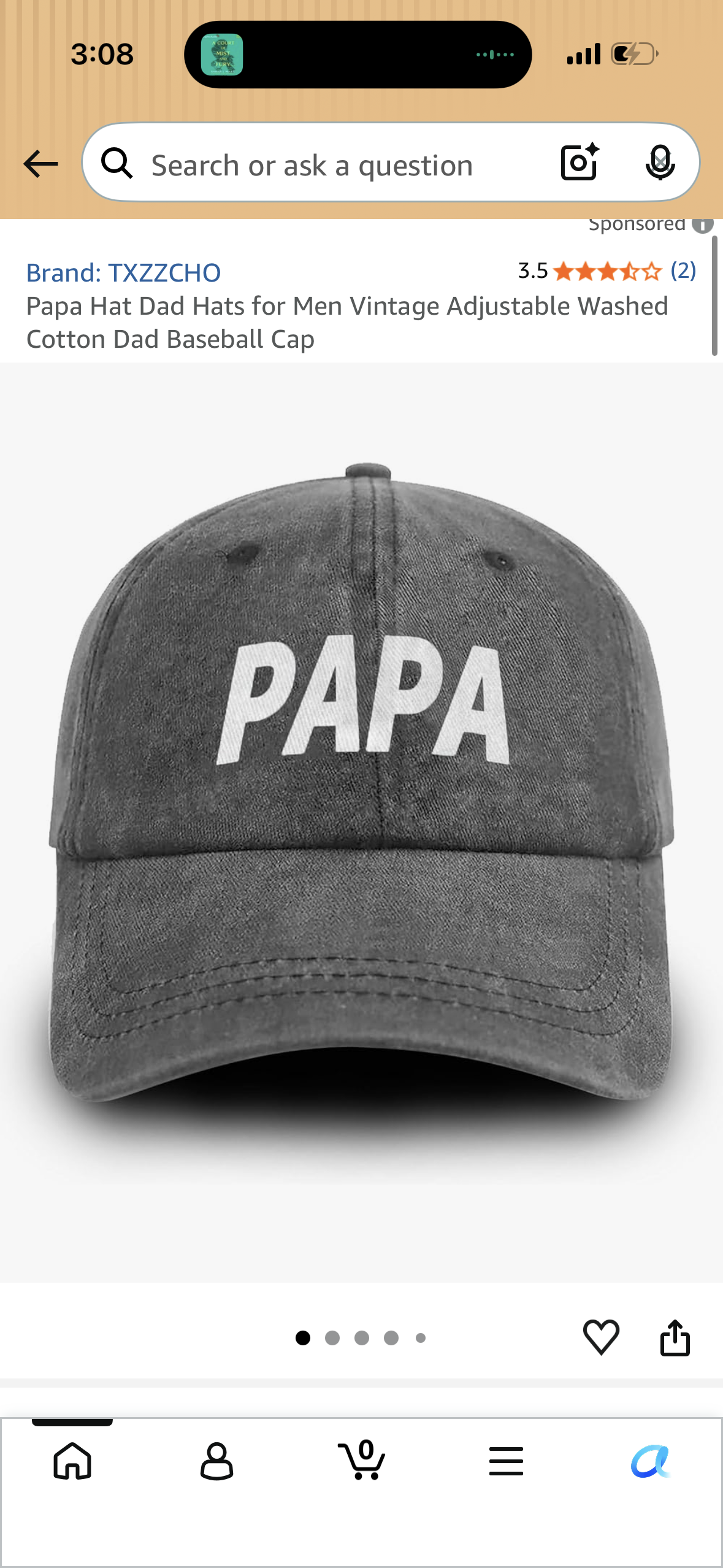 Papa Hat Dad Hats for Men Vintage Adjustable Washed Cotton Dad Baseball Cap