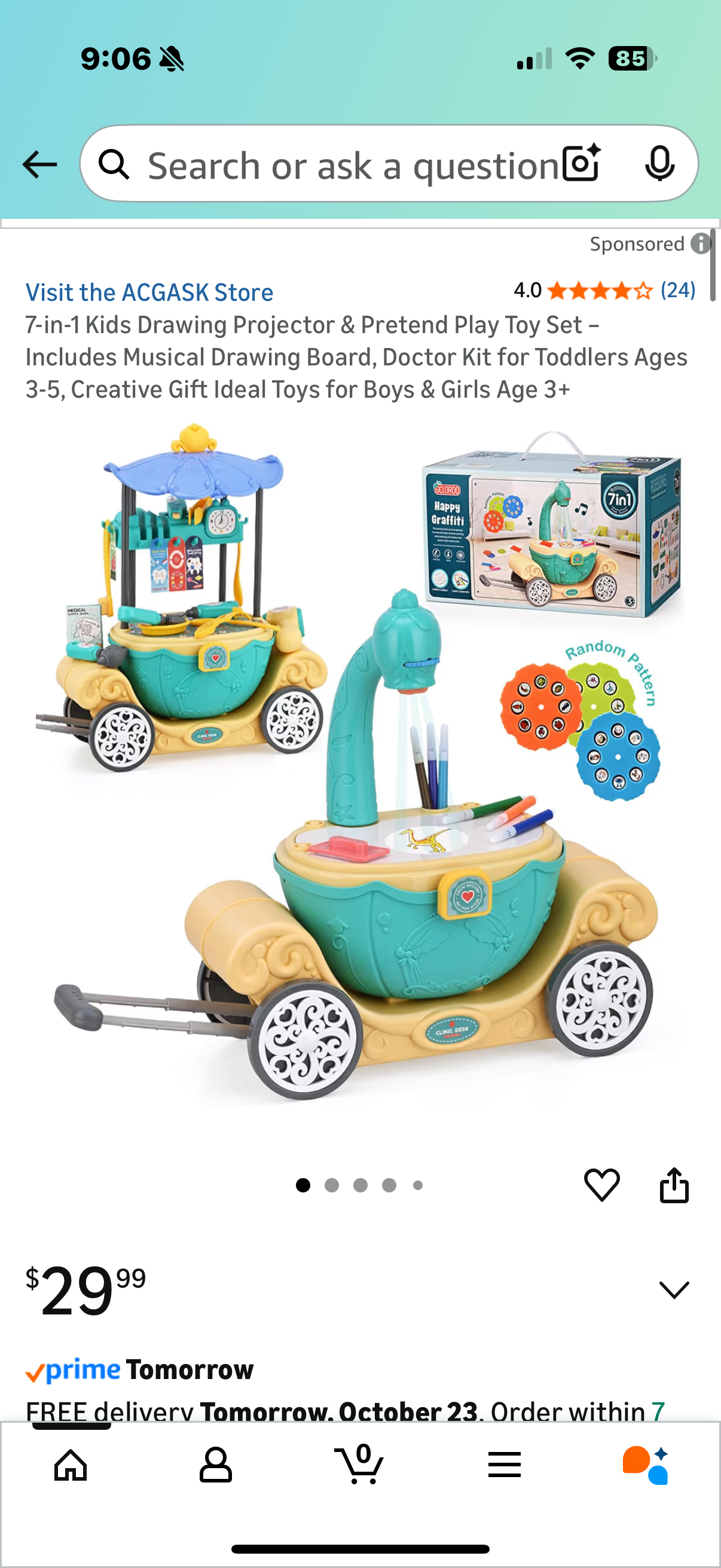 7-in-1 Kids Drawing Projector & Pretend Play Toy Set – Includes Musical Drawing Board, Doctor Kit for Toddlers Ages 3-5, Creative Gift Ideal Toys for Boys & Girls Age 3+