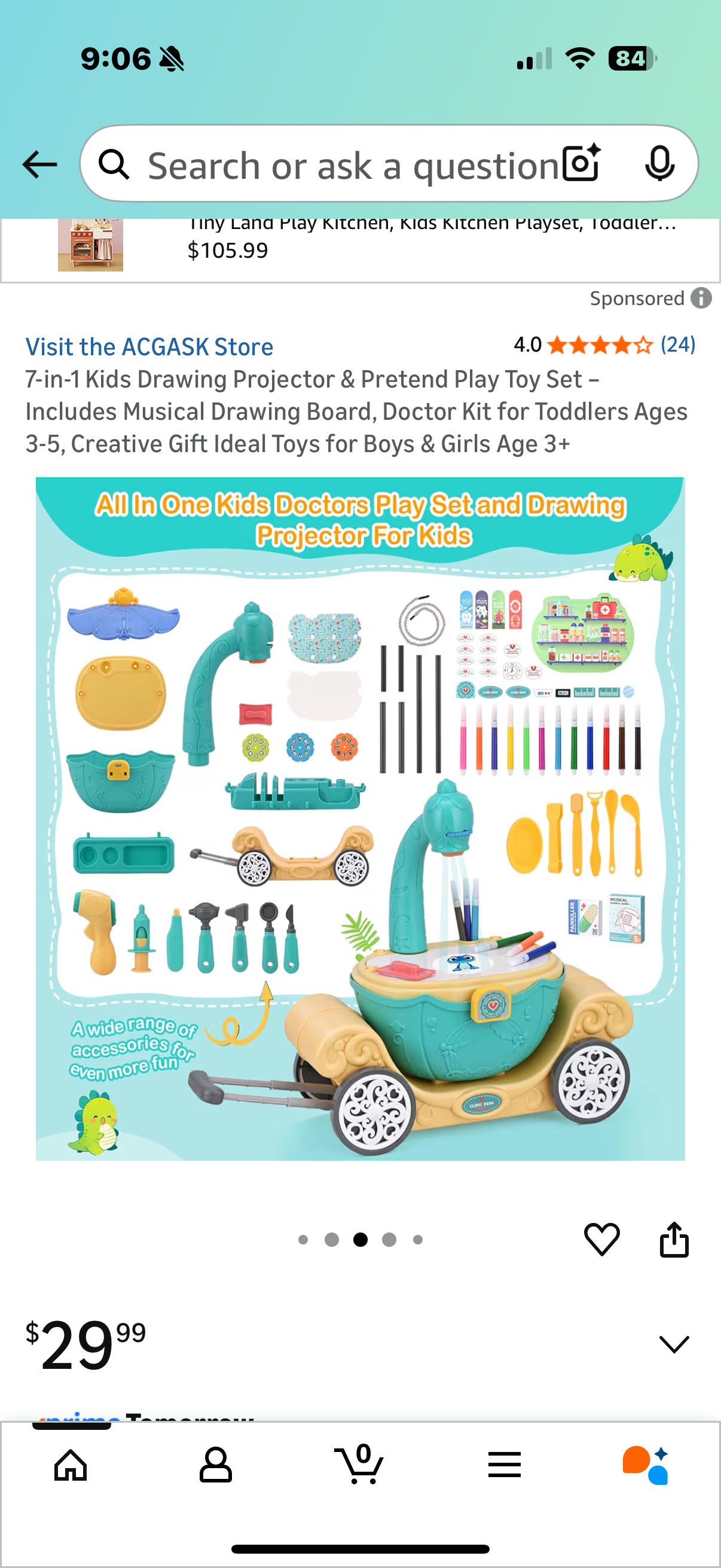 7-in-1 Kids Drawing Projector & Pretend Play Toy Set – Includes Musical Drawing Board, Doctor Kit for Toddlers Ages 3-5, Creative Gift Ideal Toys for Boys & Girls Age 3+