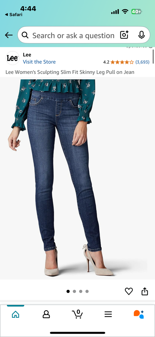 Lee Women's Sculpting Slim Fit Skinny Leg Pull on Jeans Size OX (14/16W)