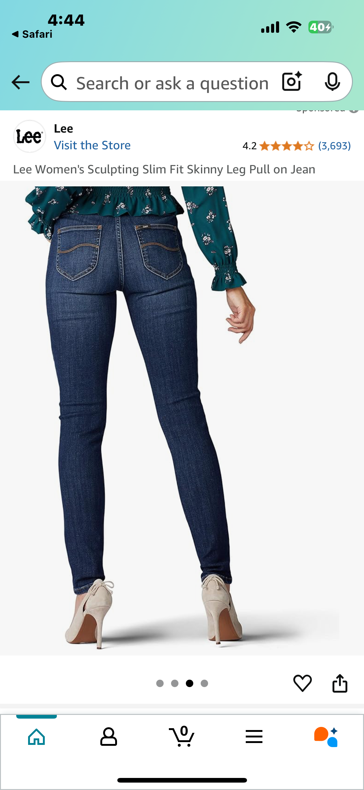 Lee Women's Sculpting Slim Fit Skinny Leg Pull on Jeans Size OX (14/16W)