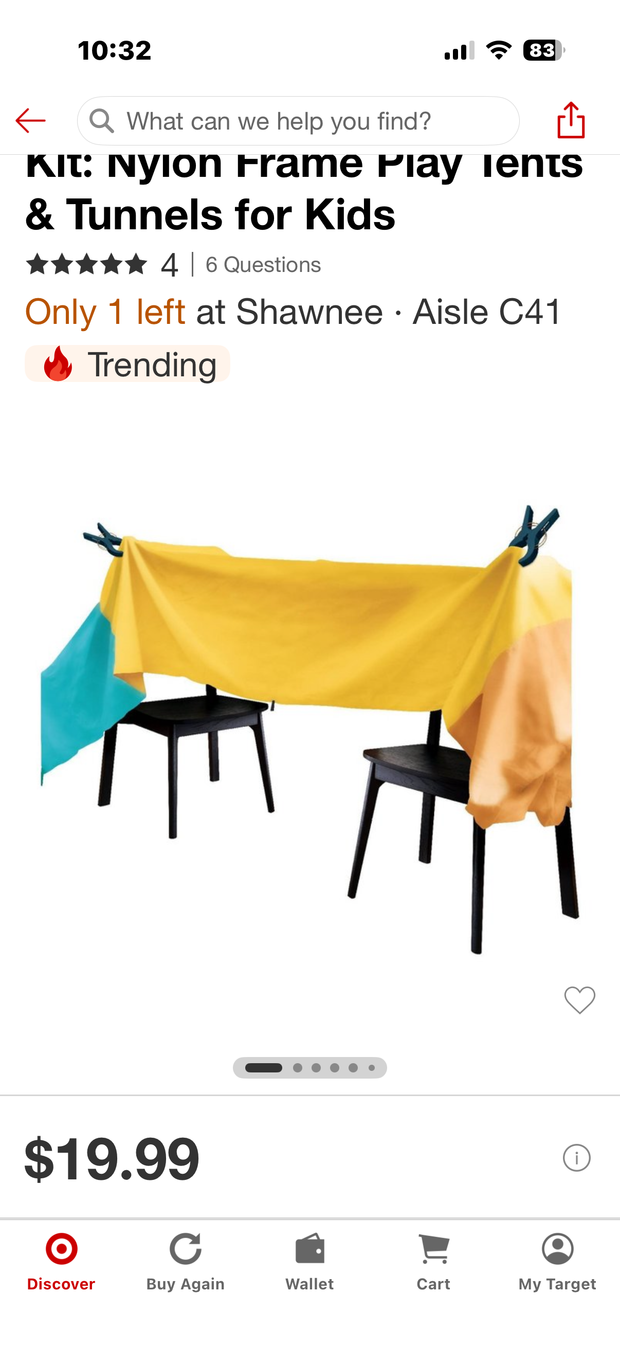 Playtopia Fort Building Tent Kit: Nylon Frame Play Tents & Tunnels for Kids