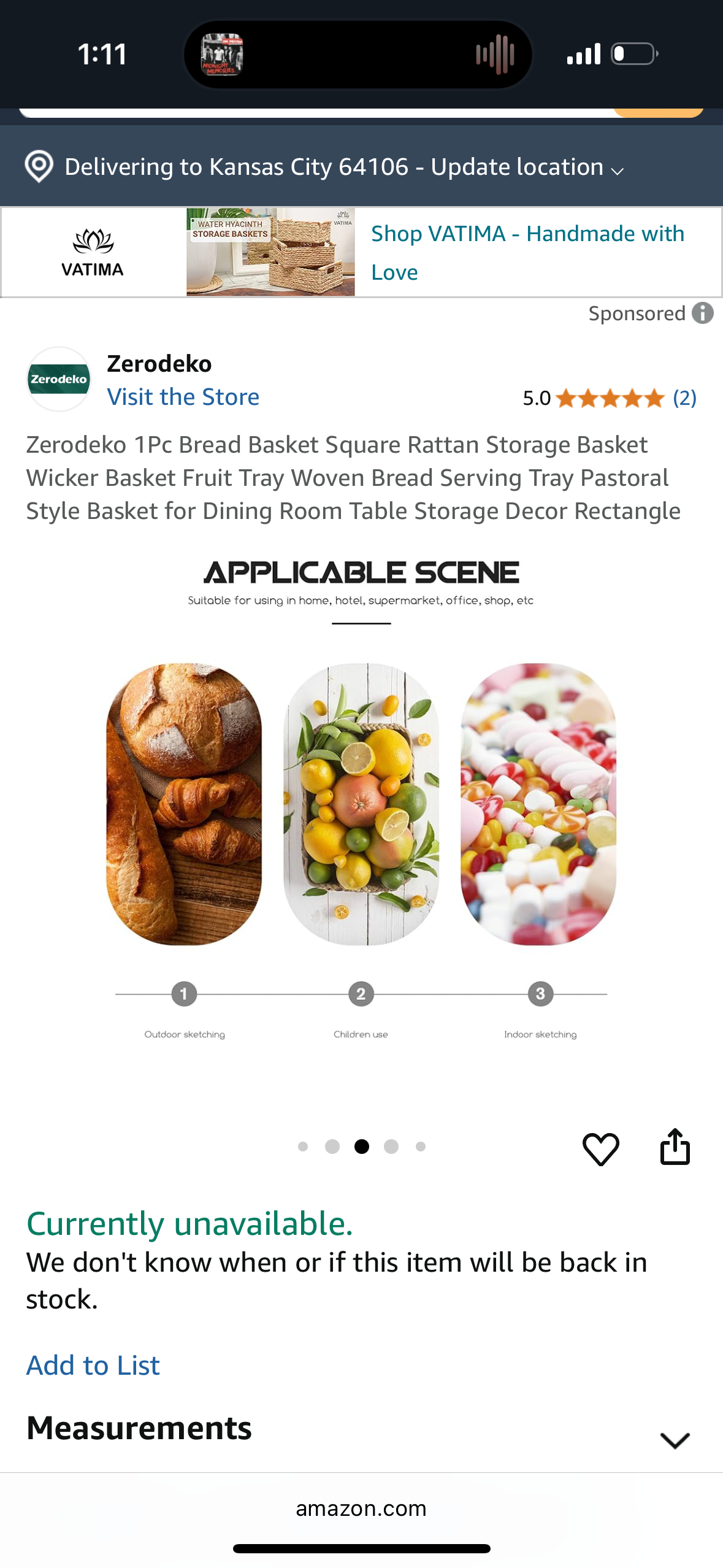 Zerodeko 1Pc Bread Basket Square Rattan Storage Basket Wicker Basket Fruit Tray Woven Bread Serving Tray Pastoral Style Basket for Dining Room Table Storage Decor Rectangle