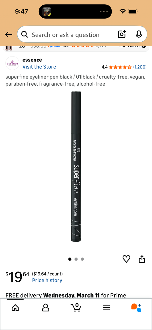 superfine eyeliner pen black / 01|black / cruelty-free, vegan, paraben-free, fragrance-free, alcohol-free