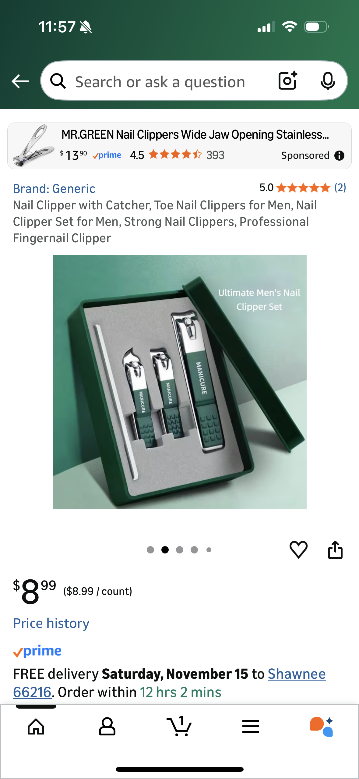 Nail Clipper with Catcher, Toe Nail Clippers for Men, Nail Clipper Set for Men, Strong Nail Clippers, Professional Fingernail Clipper ok