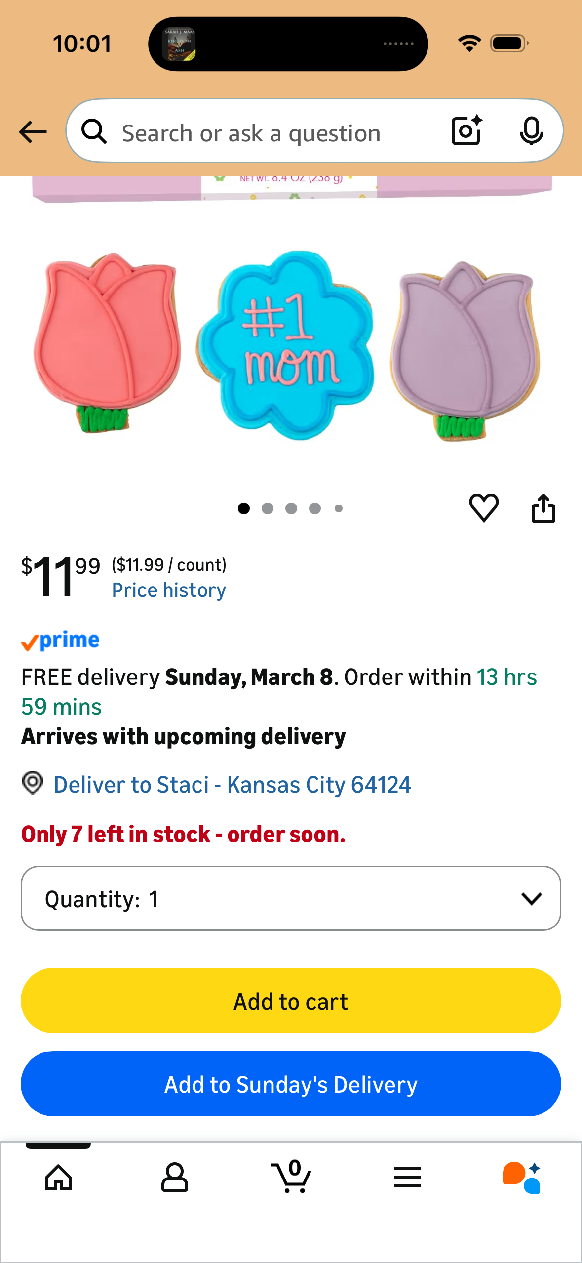 WANDERCRUMB | Mom Birthday Gifts | Hand Decorated Sugar Cookies Gift Set – 3 Pack in Box with Message Card – Birthday Gifts for Mom