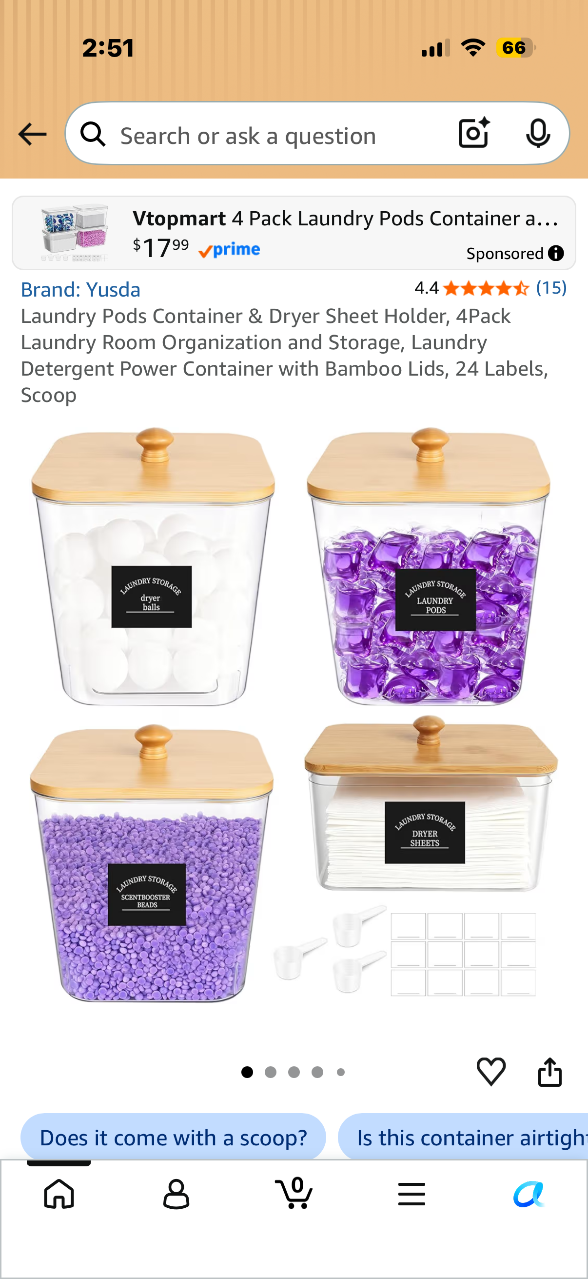 4 Pack Laundry Pods Container and Dryer Sheet Holder, Detergent Powder Container with Lids &Labels & Scoop for Laundry Room Organization, Laundry Storage for Powder, Pods, Scent Booster Beads