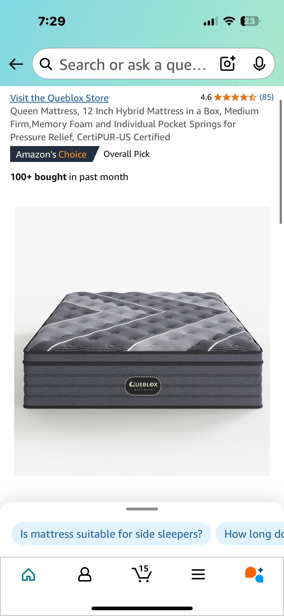 New - Queen Size Hybrid Mattress 12” (B841)