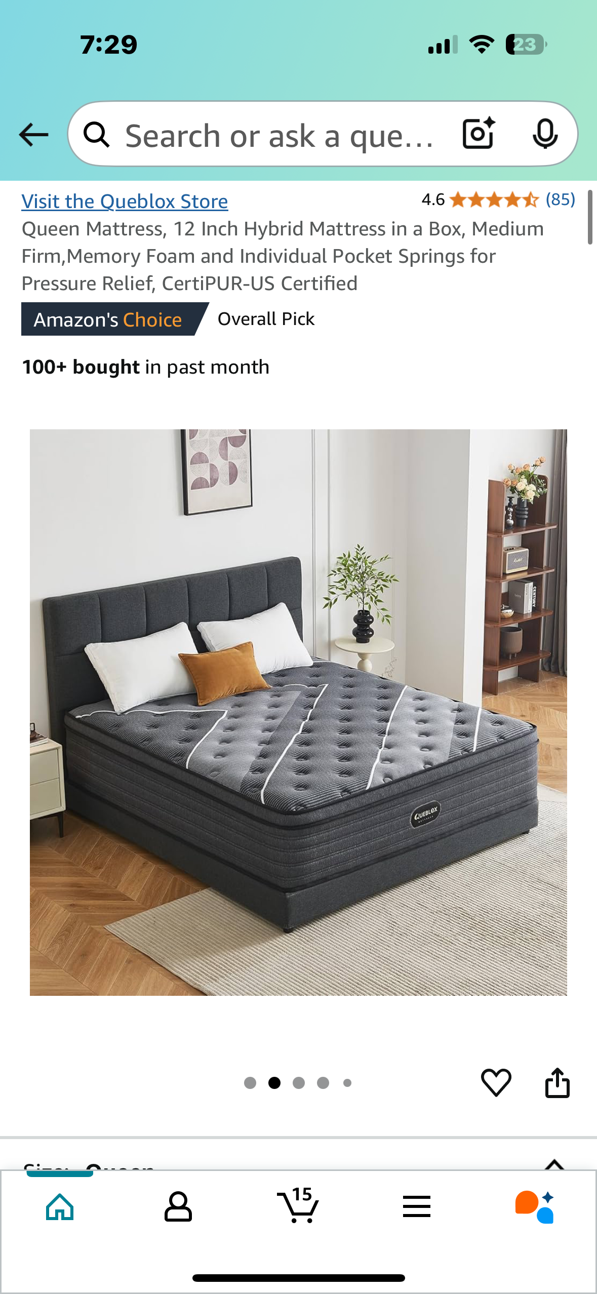 New - Queen Size Hybrid Mattress 12” (B841)