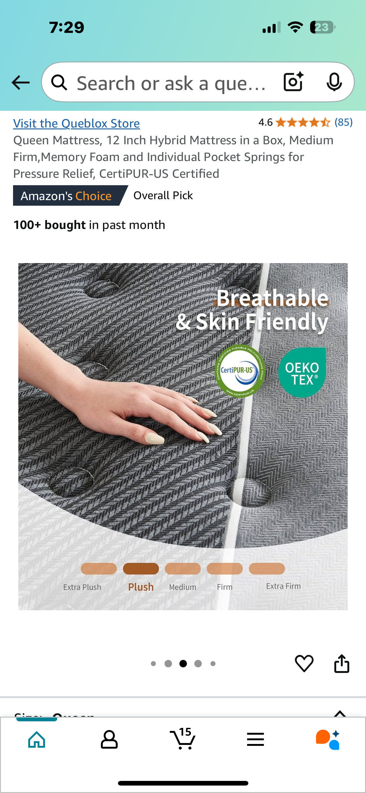 New - Queen Size Hybrid Mattress 12” (B841)